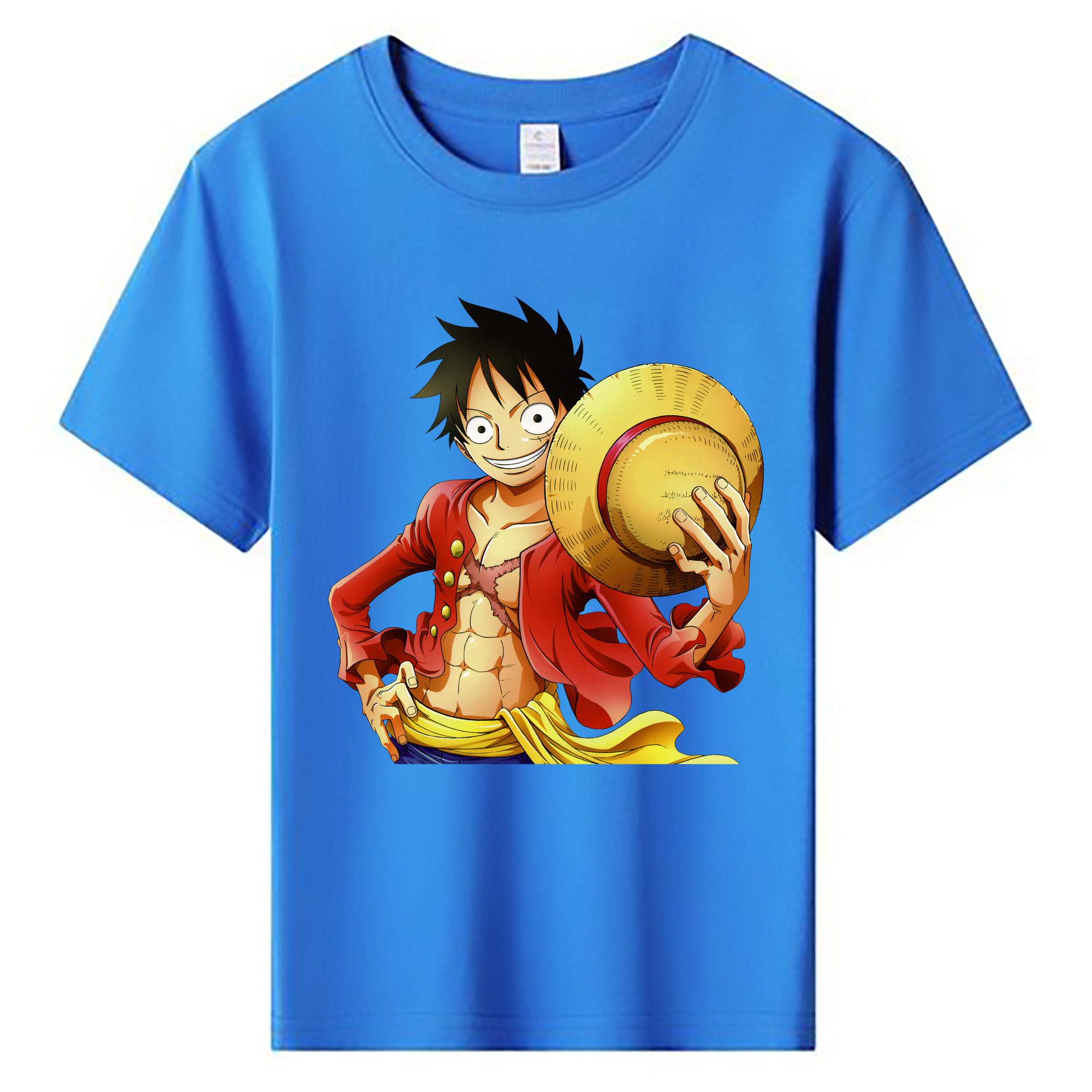 ワンピース モンキー・D・ルフィ ONE PIECE Monkey D. Luffy 綿100％キッズTシャツ（フロントプリント）